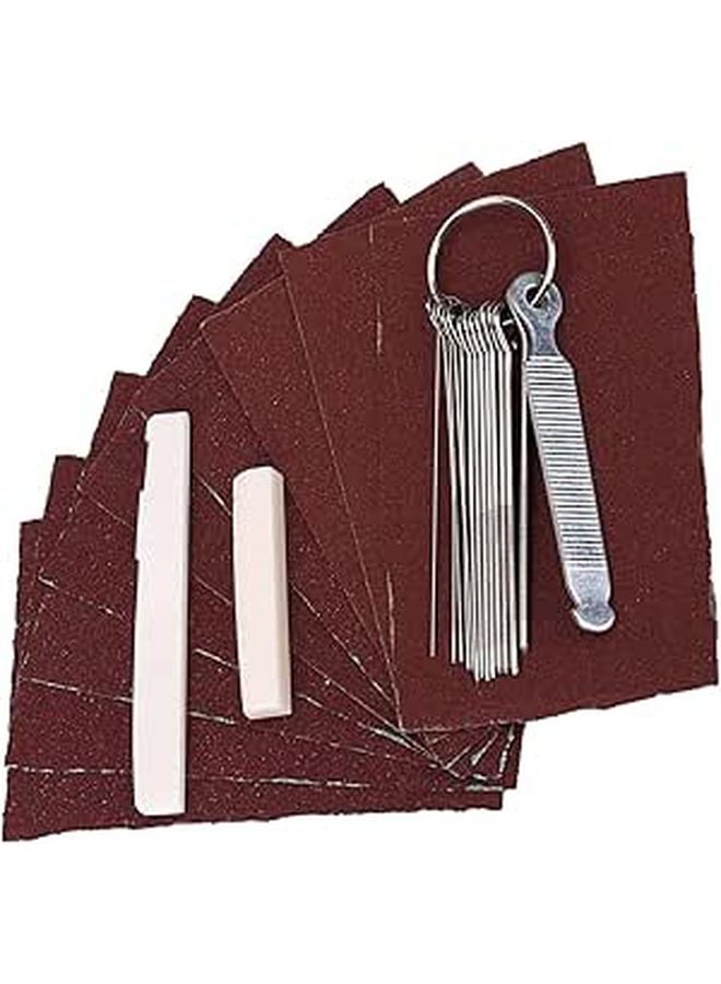 13 Round Files Guitar Bridge Saddle Nut Sand Paper Set for DIY Maintenance Polishing String Slots - Image 1