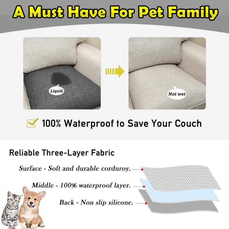 LovoGemy Couch Arm Covers, Waterproof Armrest Cover for Sofa, Armchair, Loveseat, Non-Slip Recliner Arm Cover, Sofa Arm Covers, Headrest Covers, Arm Chair Covers Set of 2 (Dark Gray, 24"Ã—20") - Image 3