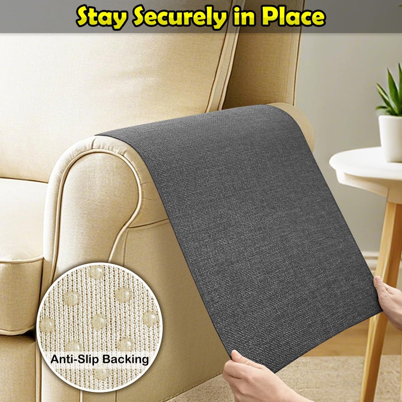 LovoGemy Couch Arm Covers, Waterproof Armrest Cover for Sofa, Armchair, Loveseat, Non-Slip Recliner Arm Cover, Sofa Arm Covers, Headrest Covers, Arm Chair Covers Set of 2 (Dark Gray, 24"Ã—20") - Image 5