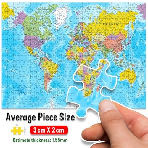 BRIJBASI World Map Jigsaw Puzzles for Kids and Childrens – Realistic Illustration Challenging Brain Booster Gifts, Fun and Creative Fun Game - Ages 5+ (500 Pcs) - Image 2