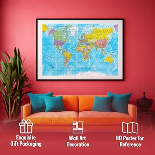BRIJBASI World Map Jigsaw Puzzles for Kids and Childrens – Realistic Illustration Challenging Brain Booster Gifts, Fun and Creative Fun Game - Ages 5+ (500 Pcs) - Image 5