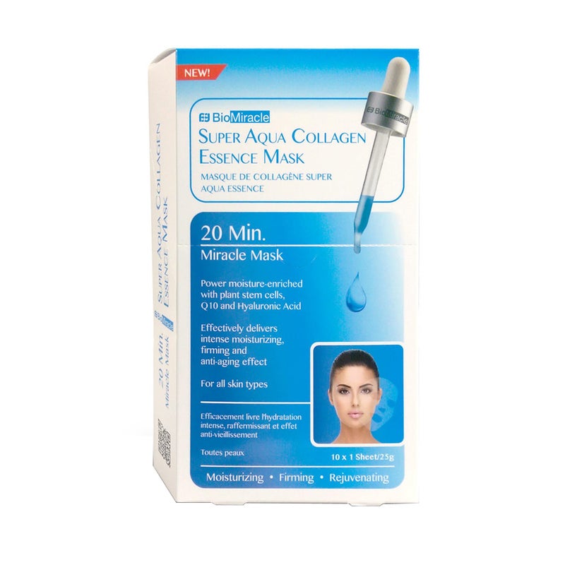 BioMiracle Bio-Miracle Super Aqua Collagen Essence Mask, 10 Count 