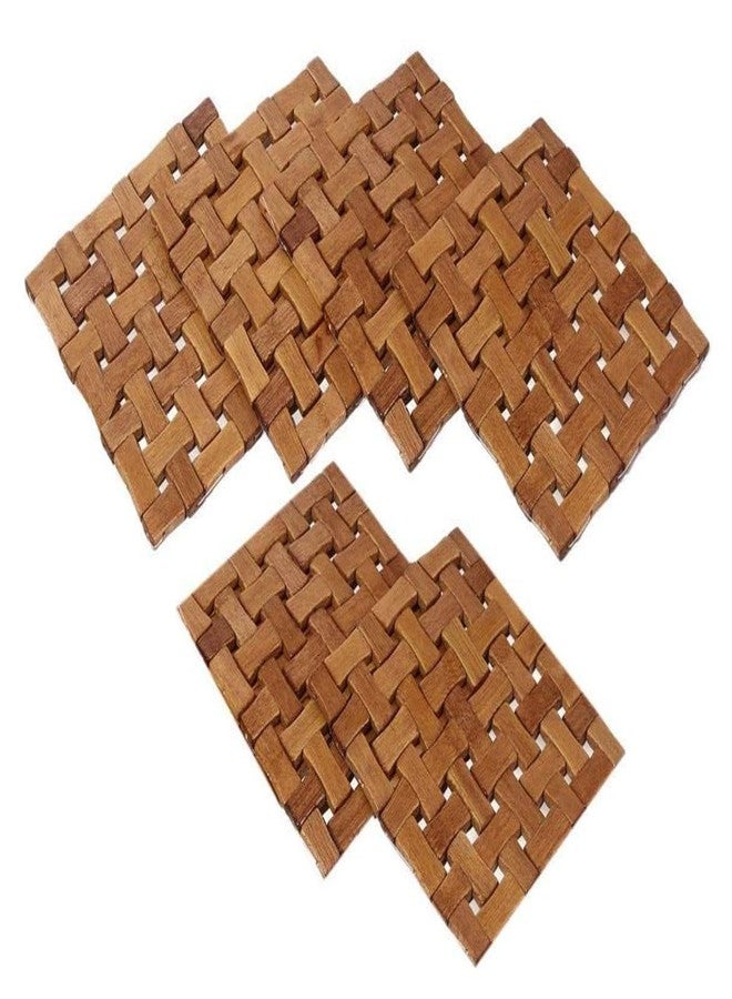 KARTUNBOX Wooden Kitchen Coasters & Place Mats with Square Shape in Pack of 2 (Square 1, Pack of 2) - Image 5