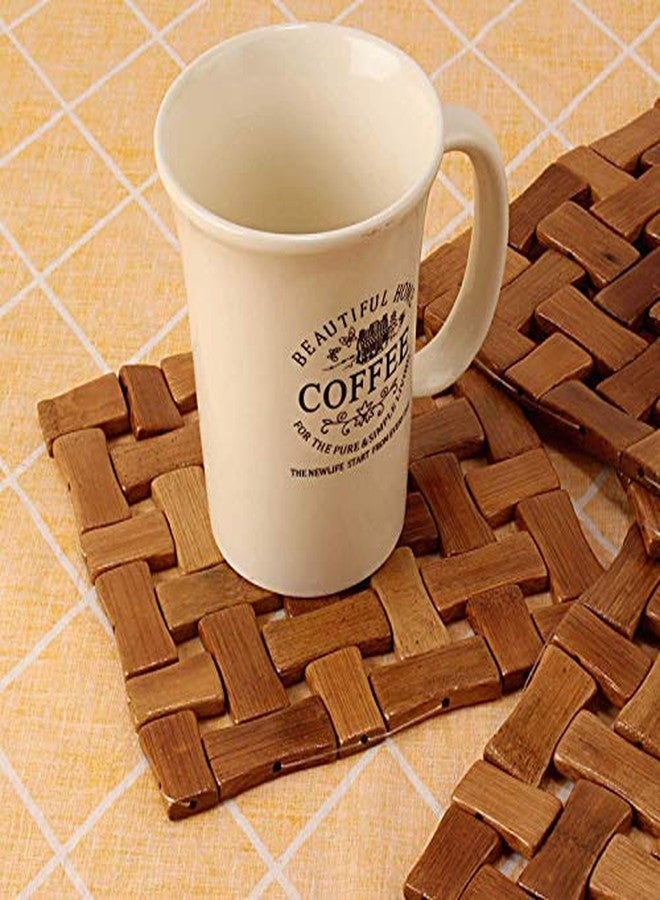 KARTUNBOX Wooden Kitchen Coasters & Place Mats with Square Shape in Pack of 2 (Square 1, Pack of 2) - Image 4