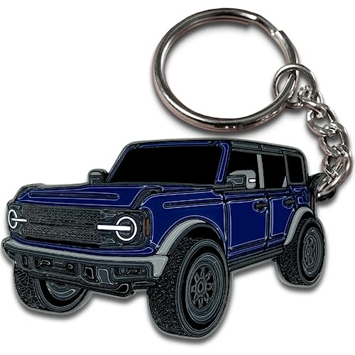 FOUR WHEEL BEAST Bronco Keychain Accessories 2023 4 door key chain Fob Cover Cool Car Mods (Antimatter Blue) - Image 1