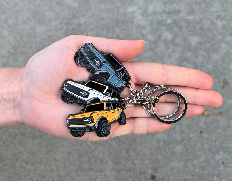 FOUR WHEEL BEAST Bronco Keychain Accessories 2023 4 door key chain Fob Cover Cool Car Mods (Antimatter Blue) - Image 4