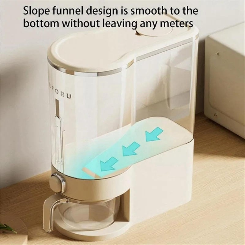 Jukkre Jukkre Countertop Rice Dispenser, Large Rice Container Airtight Cereal Dispenser Storage Lid Multifunctional Dry Food Storage Containers and Measuring Cup for Kitchen Pantry (10kg)  - Image 4