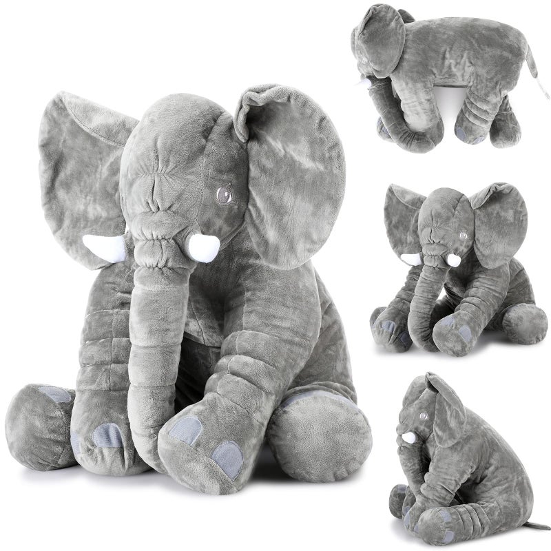 Yulejo Giant Stuffed Elephant Plush Animal Pillow Large 236 Inch Soft Stuffed Animal Favor Huge Gray Elephant Plush Doll for Adult Girlfriend Home Decor - Image 3