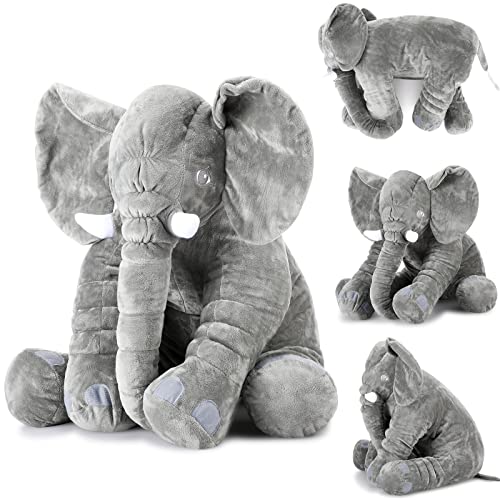 Yulejo Giant Stuffed Elephant Plush Animal Pillow Large 236 Inch Soft Stuffed Animal Favor Huge Gray Elephant Plush Doll for Adult Girlfriend Home Decor - Image 1