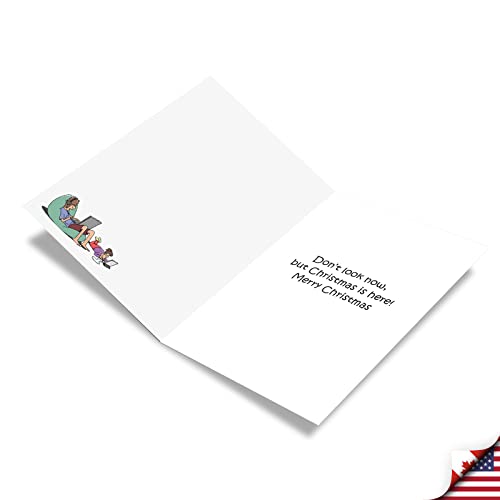 NobleWorks 12 Hilarious Christmas Greeting Cards Boxed Set with 5 x 7 Inch Envelopes 1 Designs 12 Each Sneaking Into Homes C7698XSGB12x1 - Image 3