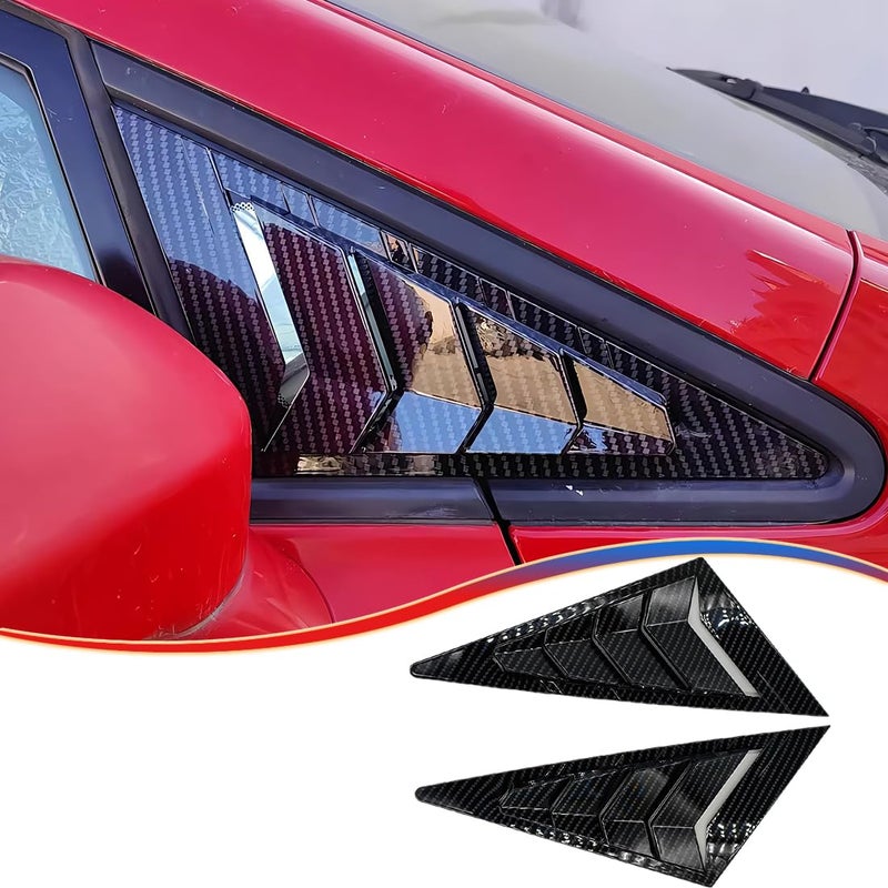 MUXEE 2 قطع ستائر تهوية نوافذ جانبية أمامية لسيارة هوندا سيفيك 2006-2011 غطاء من ألياف الكربون ABS ملحقات داخلية رياضية
