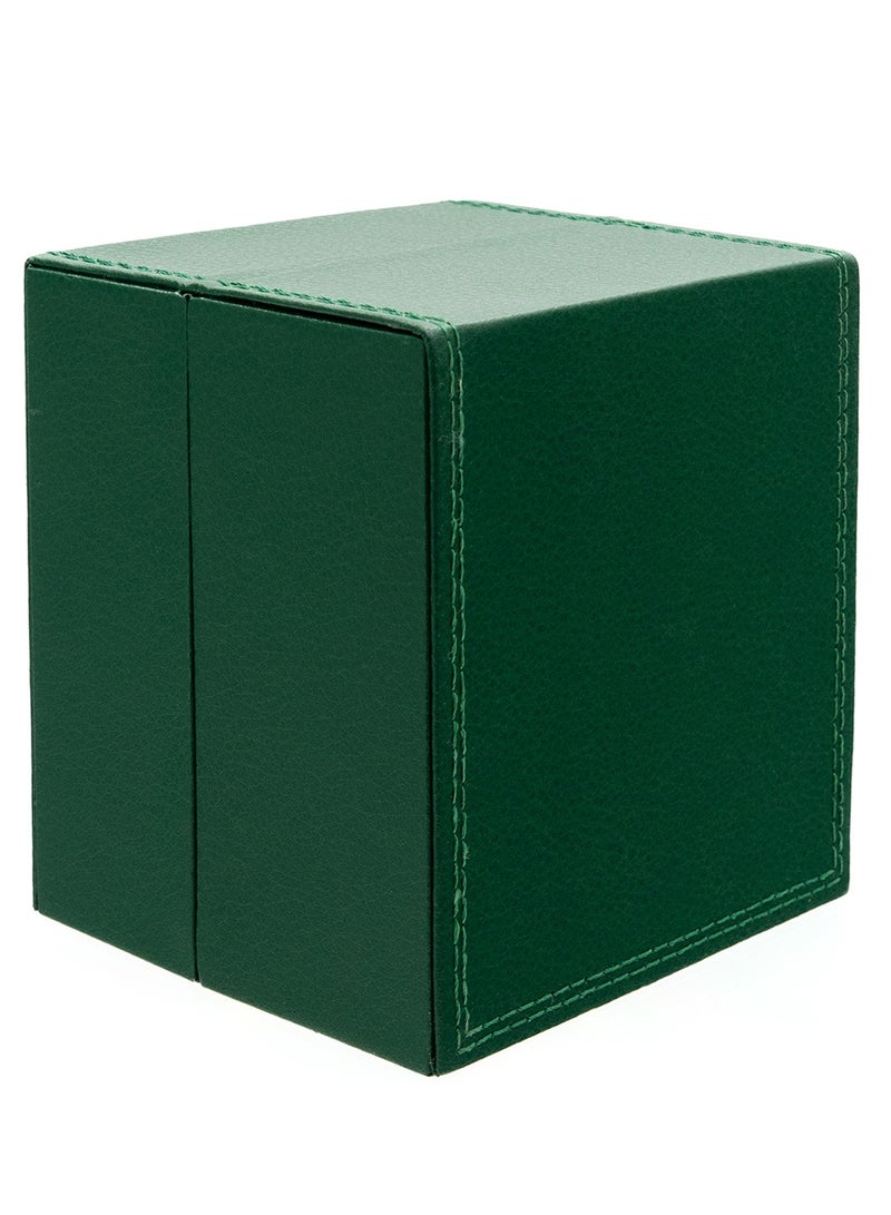 Clasico 🎁 صندوق هدايا ساعة كلاسيكو بريميوم – تشطيب جلد أخضر | علبة تخزين واقية | 109×108×84 مم | 10.9x10.8x8.4 سم - Image 2