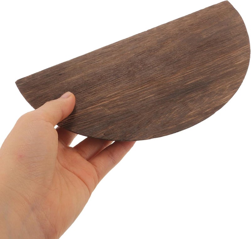 Garneck Floating Wall Shelf Solid Wood 20cm Rustic Burnt Finish Multi-Layer Storage Rack No-Drill Mount Nordic Style for Bedroom Bathroom Kitchen Wall Decor - Image 5