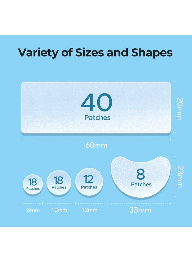 تي كيه تي كيه رقعة كبيرة لعلاج حب الشباب من تي كي تي كيه للوجه، رقعة كبيرة لعلاج حب الشباب، 60 × 20 مم، ضمادات كبيرة من الهيدروكولويد للجسم والجبهة والذقن والرقبة، رقعة هيدروكولويد (شريط، محدد، نقط، 5 مقاسات، 96 قطعة) - Image 4