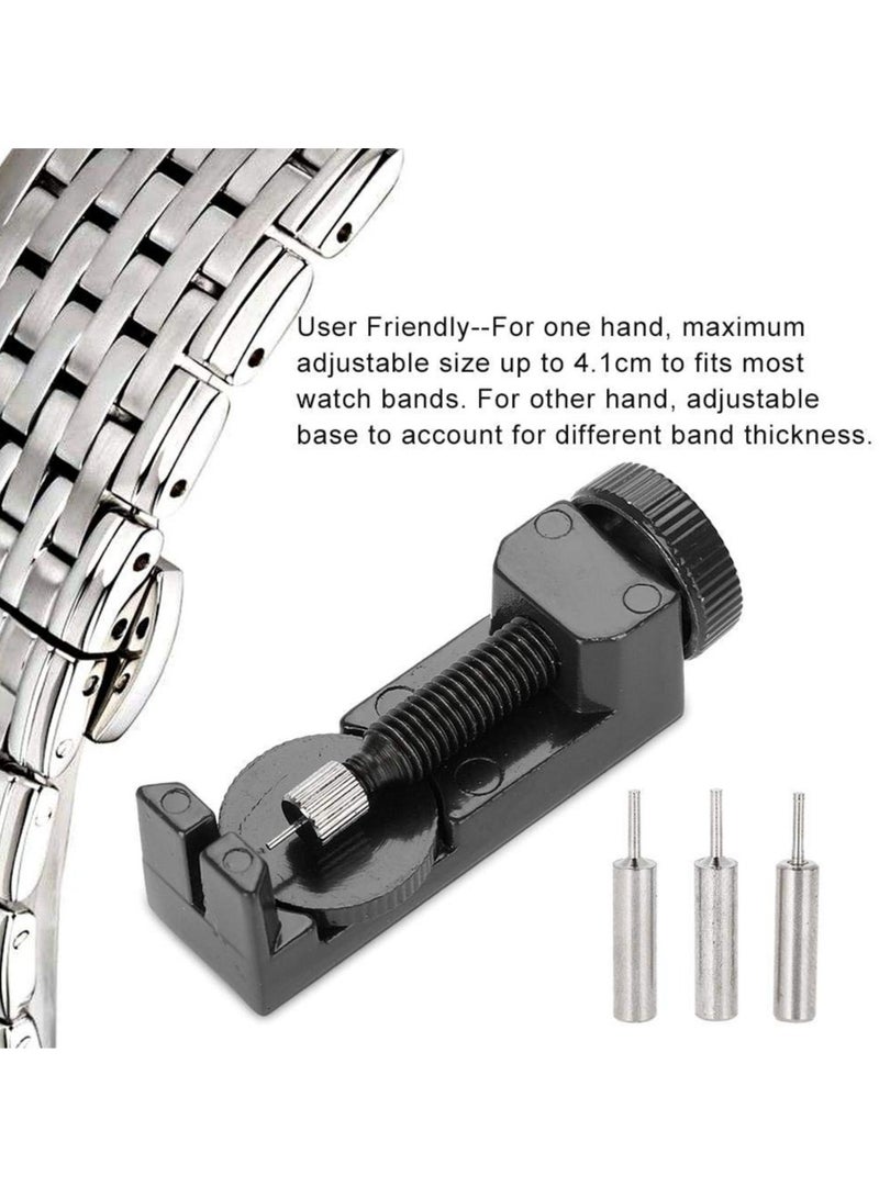 أداة إزالة روابط الساعة العريضة، أداة ضبط احترافية، جهاز إصلاح أحزمة الساعات المحمولة 2068 (أسود) - Image 3