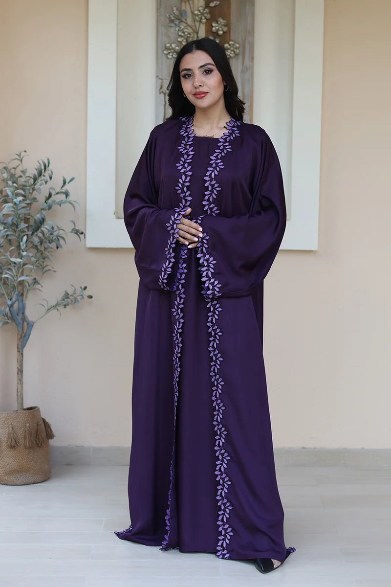 NUKHBAA Plum Blossom Abaya-Comes with matching inner-2P772