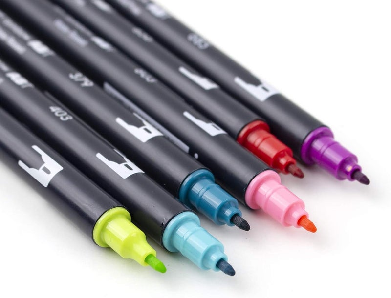 Tombow 56211 Dual Brush Pen Art Markers Tropical 6Pack Blendable Brush and Fine Tip Markers - Image 2