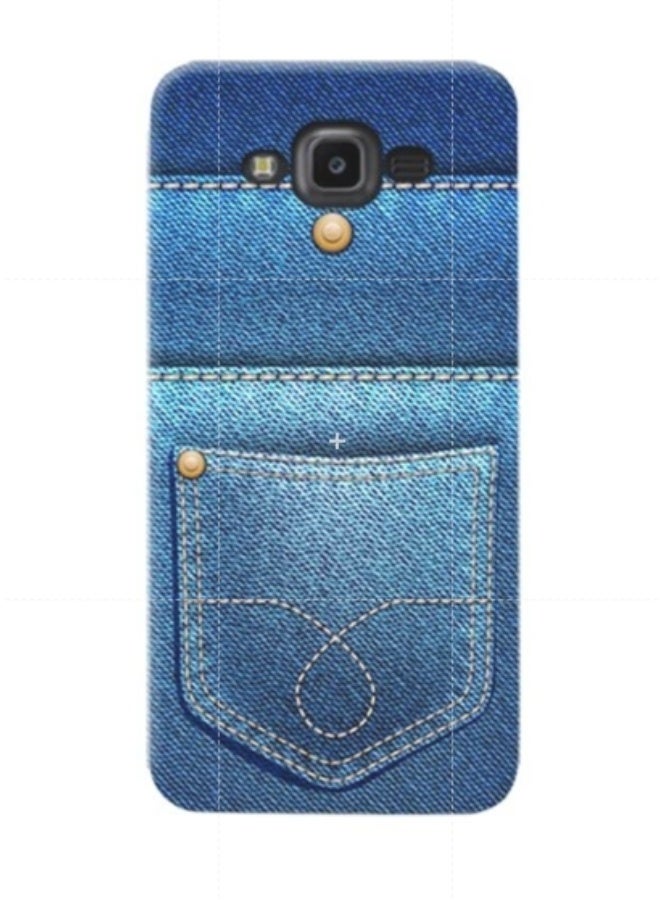 إيه إم سي ديزاين غطاء حماية بنمط الجينز لهاتف سامسونج جالاكسي J7 كور أزرق