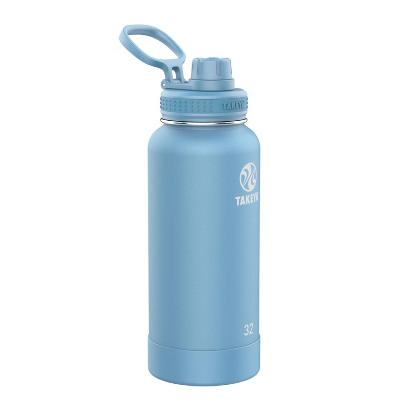 Takeya Actives Insulated Stainless Steel Water Bottle with Spout Lid, 32 Ounce, Bluestone - Image 1