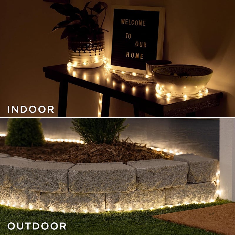 UltraPro أضواء حبل LED، 25 قدم حبل شفاف كلاسيكي، ضوء أبيض دافئ 3000K، داخلي/خارجي، مرن، قابل للتوصيل، متين، أضواء حبل خارجية، 54504 - Image 4