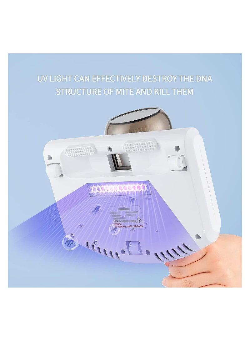 SYOSI Bed Vacuum Cleaner, Handheld UV Mattress Vacuum Cleaner,Wireless Mite Remover Cleaning Machine,Bed Dust Vacuum Machine Effectively Clean Up Bed, Pillows, Cloth Sofas, and Carpets, White - Image 3