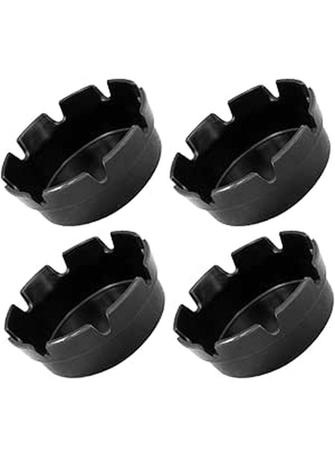 Black Plastic Smokeless Ashtrays 4 Pack Sturdy Cigarette Butt Disposal Containers Indoor Outdoor Patio - Image 1