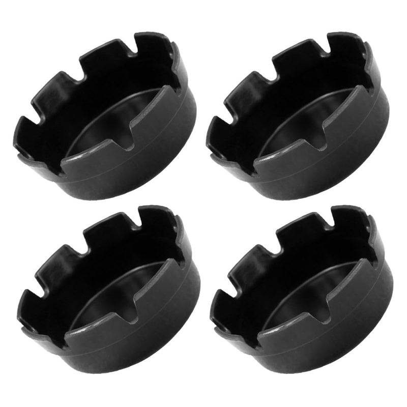 Black Plastic Smokeless Ashtrays 4 Pack Sturdy Cigarette Butt Disposal Containers Indoor Outdoor Patio - Image 2