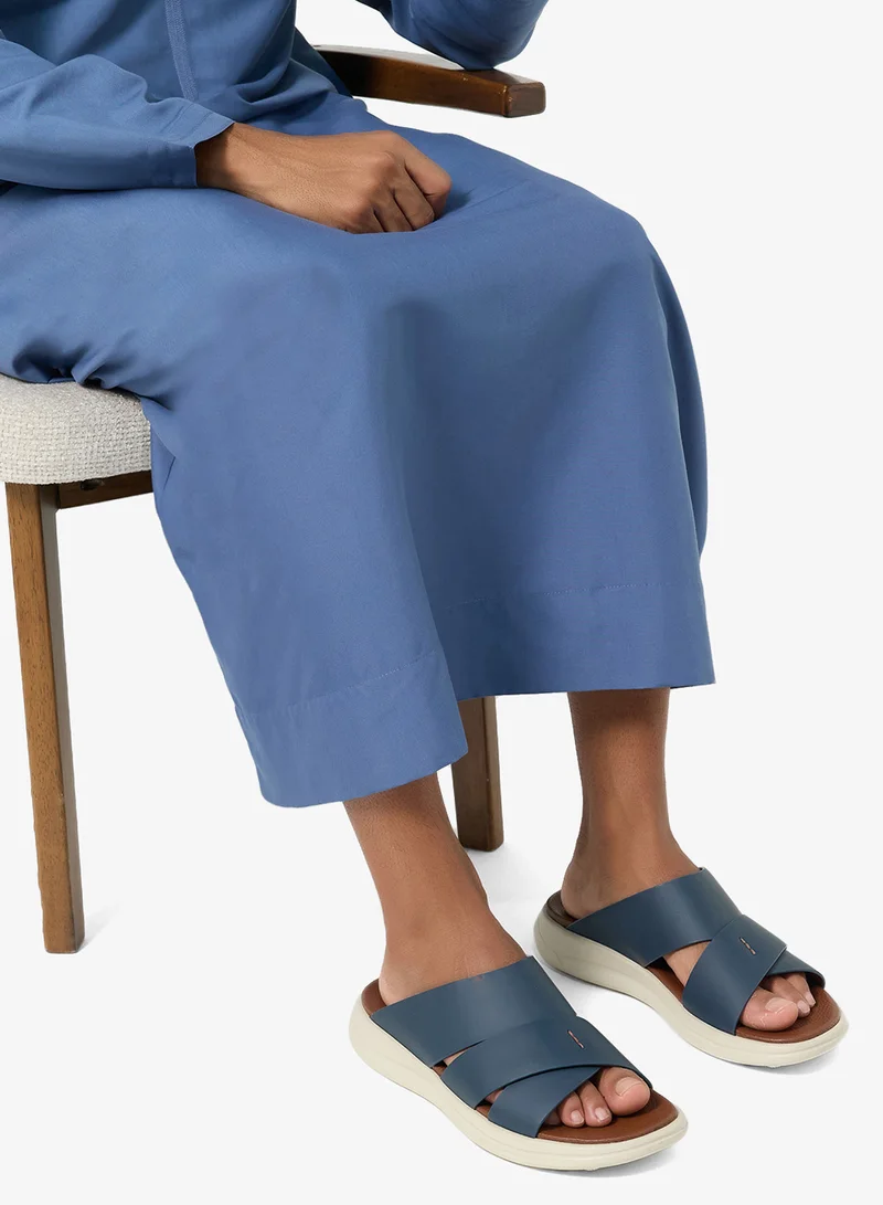 UOMO Cavalier Navy Comfort Leather Arabian Sandals for Men | Best Price UAE