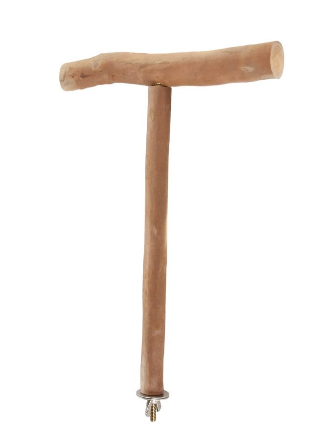Asixxsix Wood Bird Perch, T Shaped Birdcage Stand Wooden Parrot Perch Stand Perch for Bird Cage Grinding Bird Perch Branches, T Perch Bird Accessory, Easy to Install - Image 1