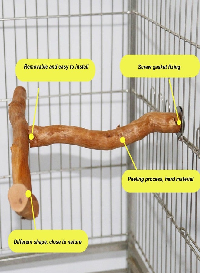 Asixxsix Wood Bird Perch, T Shaped Birdcage Stand Wooden Parrot Perch Stand Perch for Bird Cage Grinding Bird Perch Branches, T Perch Bird Accessory, Easy to Install - Image 5