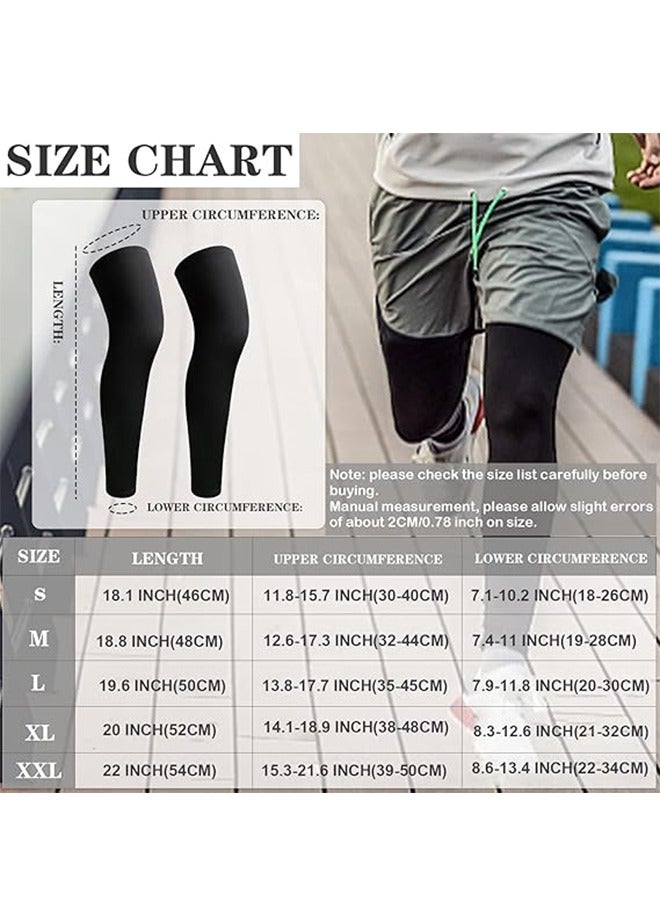 FANYI High-Performance Full-Leg Compression Sleeves With Anti-Slip Silicone Grips – SPF50, Breathable & Moisture-Wicking For Running, Basketball, Football Black - Image 4