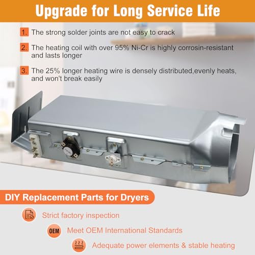 Casmer DC93-00154A Dryer Heating Element Assembly (3 Wire) Fit for samsung Dryer DV45K6500EV/A3 DV48J7770EP/A2 DV52J8700EP/A2 DV45K6200EZ/A3 DV50K8600EV/A3 etc. Part Replaces AP5582094 PS4216214 3282568 - Image 4