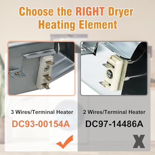 Casmer DC93-00154A Dryer Heating Element Assembly (3 Wire) Fit for samsung Dryer DV45K6500EV/A3 DV48J7770EP/A2 DV52J8700EP/A2 DV45K6200EZ/A3 DV50K8600EV/A3 etc. Part Replaces AP5582094 PS4216214 3282568 - Image 2