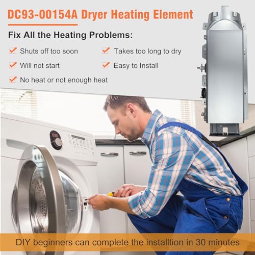 Casmer DC93-00154A Dryer Heating Element Assembly (3 Wire) Fit for samsung Dryer DV45K6500EV/A3 DV48J7770EP/A2 DV52J8700EP/A2 DV45K6200EZ/A3 DV50K8600EV/A3 etc. Part Replaces AP5582094 PS4216214 3282568 - Image 5