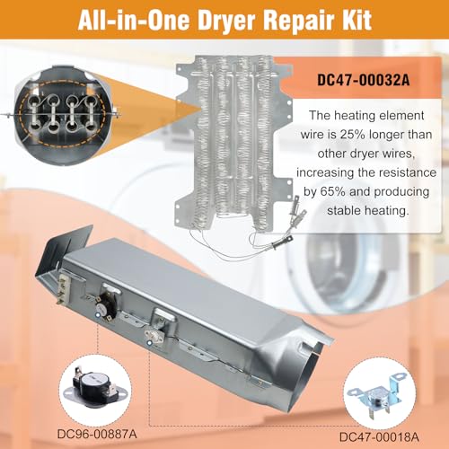 Casmer DC93-00154A Dryer Heating Element Assembly (3 Wire) Fit for samsung Dryer DV45K6500EV/A3 DV48J7770EP/A2 DV52J8700EP/A2 DV45K6200EZ/A3 DV50K8600EV/A3 etc. Part Replaces AP5582094 PS4216214 3282568 - Image 3