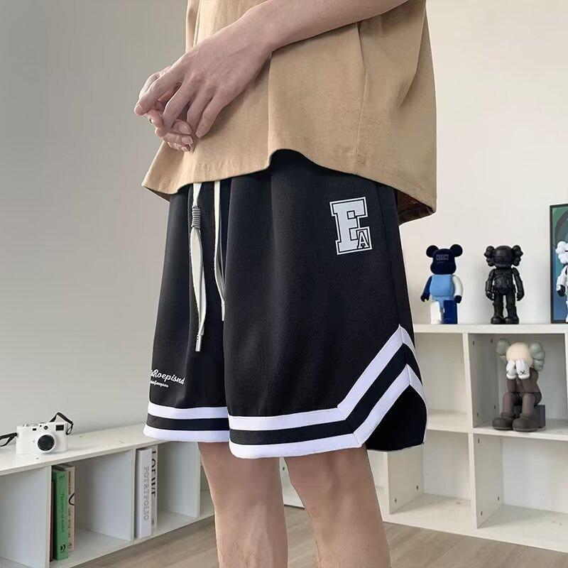 American Fashion Brand Summer Quick-drying Basketball Shorts Casual Sports Pants Cashew Flower Shorts Fitness Sports Shorts for Men Black  - Image 1