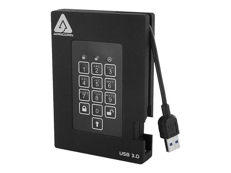 Apricorn قرص صلب خارجي Aegis Fortress سعة 2TB USB 3.0، أسود - Image 1