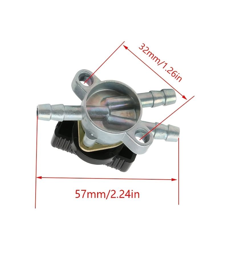 3 Way Fuel Tank Tap Pocket Valve Switch For E Ton Lightning 50 40Cc 50Cc 90Cc ATV Dirt Pit Bike Motorcycle Without Battery Silvery - Image 2