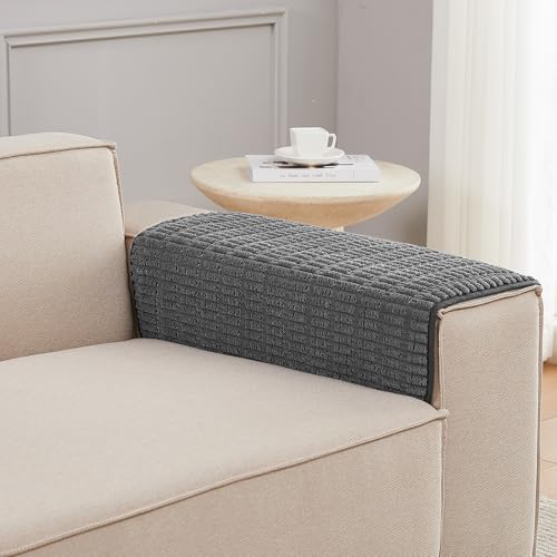 Meider Sofa Armrest Cover Couch Arm Cover Arm Covers for Chair, Anti-Slip Couch Arm Protectors Sofa Arm Rest Covers (Dark Grey, 18x22x2pcs) - Image 1