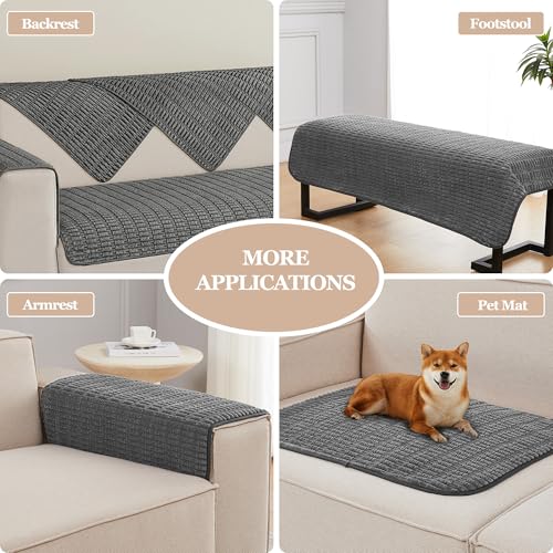 Meider Sofa Armrest Cover Couch Arm Cover Arm Covers for Chair, Anti-Slip Couch Arm Protectors Sofa Arm Rest Covers (Dark Grey, 18x22x2pcs) - Image 4