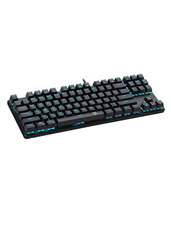 Rock Pow Bora Mechanical Gaming Keyboard USB Wired Keyboard, Ergonomic Computer Keyboard with Ice Blue LED Backlit,Anti-ghosting,Splash-Proof, Ideal for PC/Mac (87 Keys, Black) - Image 1