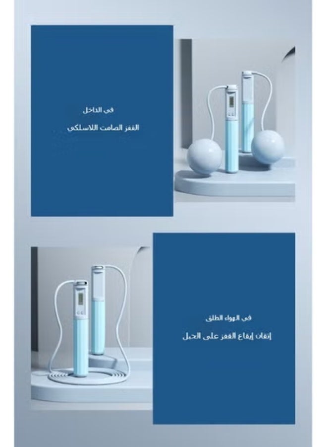 KSYN KO-KO حبل قفز ذكي رقمي - حبل قفز لاسلكي قابل للتعديل مع عداد LCD لخسارة الوزن، تمارين القلب والتدريبات المنزلية - مثالي للبالغين والأطفال، تدريب لياقة محمول - Image 3