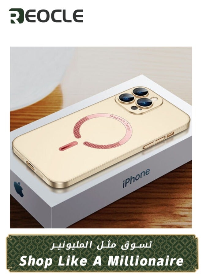 REOCLE Electroplated Case for iPhone 14  13 Pro Max Camera Lens Full Protection Compatible with MagSafe Wireless Charging Shockproof Soft TPU Phone Cover - Image 1