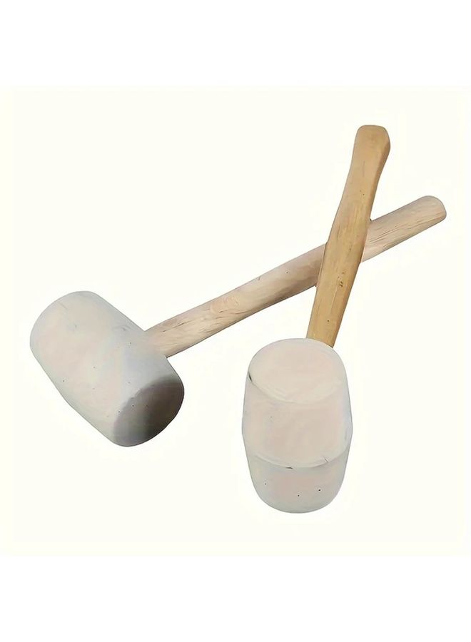 White Rubber Hammer 8oz Non Slip Wooden Handle Soft Dual Sided Head for DIY Tile Installation Wood Floor - Image 5
