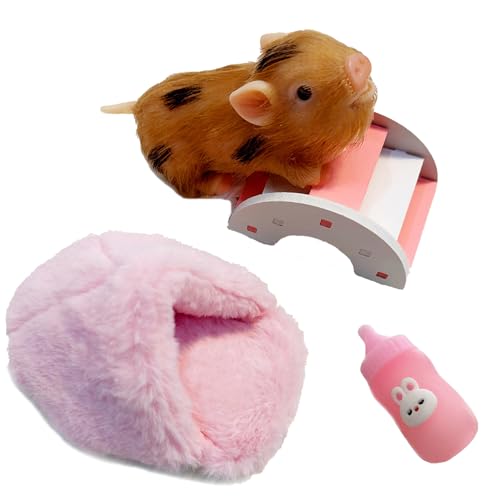 VOLOBE 5 Inches Silicone Piglet Soft Mini Realistic Silicone Animals with Silicone Piglet Accessories for Kids Boy Girl Birthday Joy - Image 1