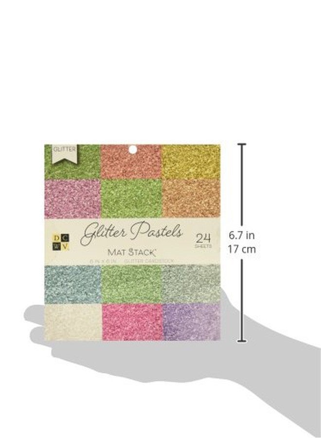 DCWV Single-Sided Cardstock Stack 6"X6" 24/Pkg-Glitter Pastels Solid, 12 Colors/2 Each - Image 3