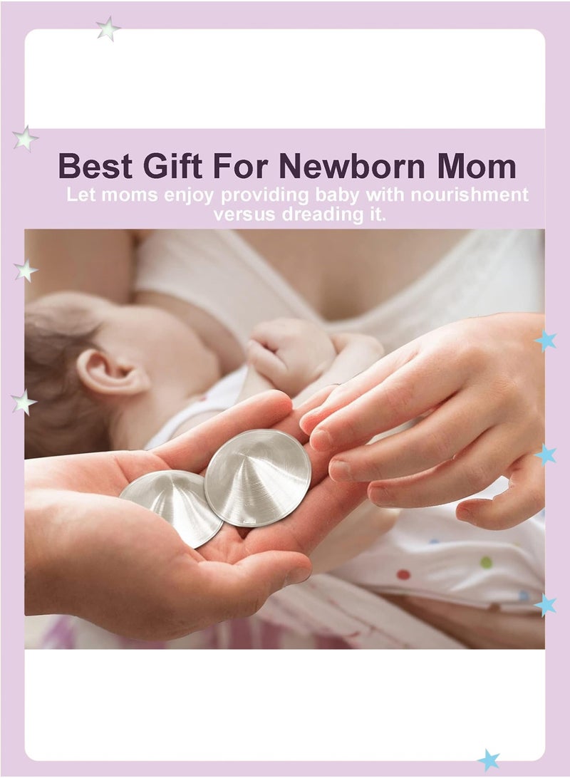 insular 925 Silver Nursing Cups Original Perforated Breathable Design, Silver Nipple Cover for Breastfeeding Essential, Silver Nipple Shield for Nursing Newborn,  Metal Nipple Shields, Regular Size - Image 4