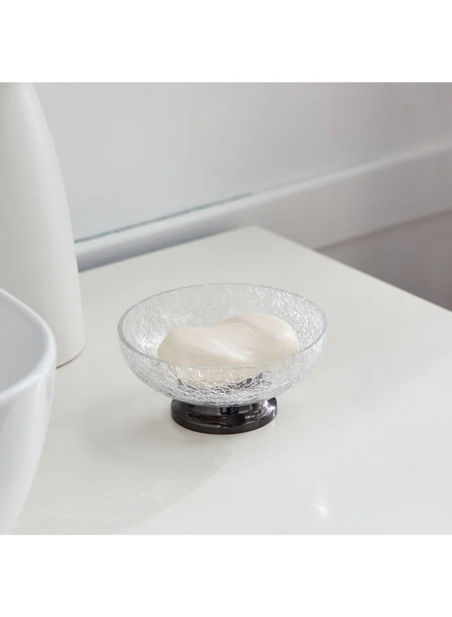 Home Box Cristal Glass Soap Dish 13 x 13 x 6 cm