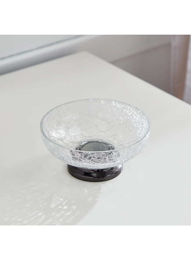 Home Box Cristal Glass Soap Dish 13 x 13 x 6 cm