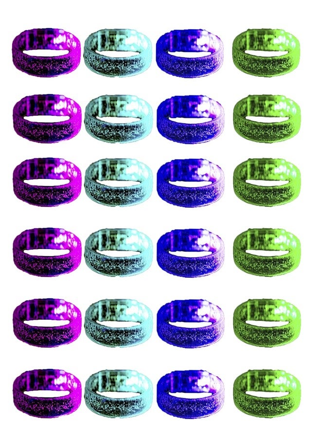 DAOKEY Flashing LED Light up Bracelets, Colorful Blinking Glow Wristbands Party Favors Toys Supplies for Birthday, Parties, Carnivals, Clear Case 24 Pack - Image 2